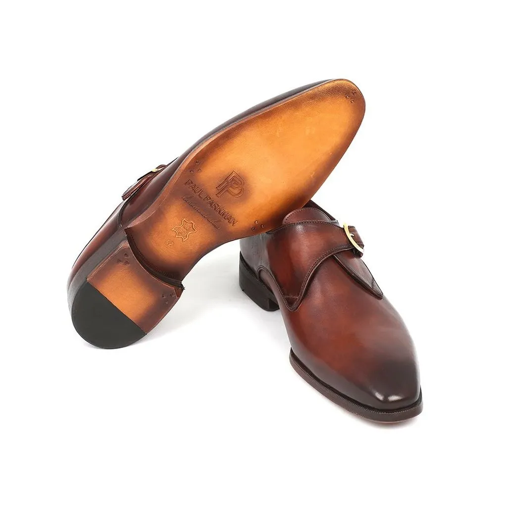 Paul Parkman Men's Monkstrap Dress Shoes Brown & Camel (ID#011B44)