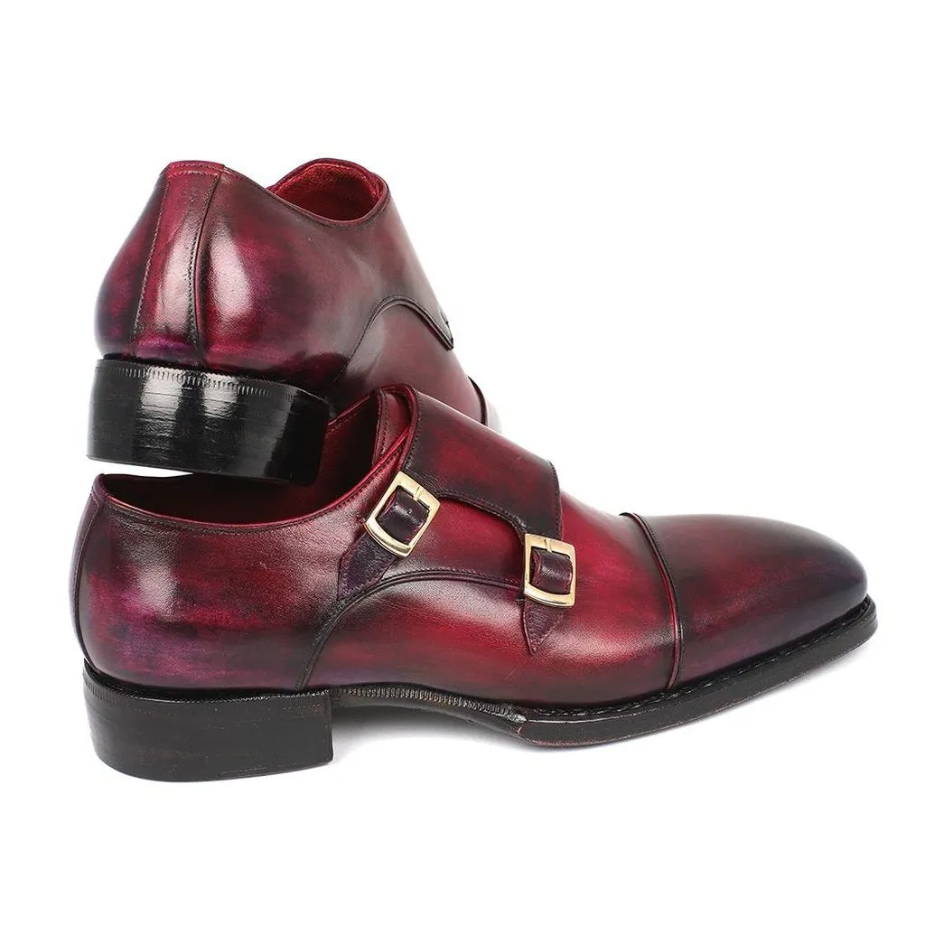 Paul Parkman Triple Leather Sole Hand-Welted Cap Toe Monkstraps (ID#LX77MNK)