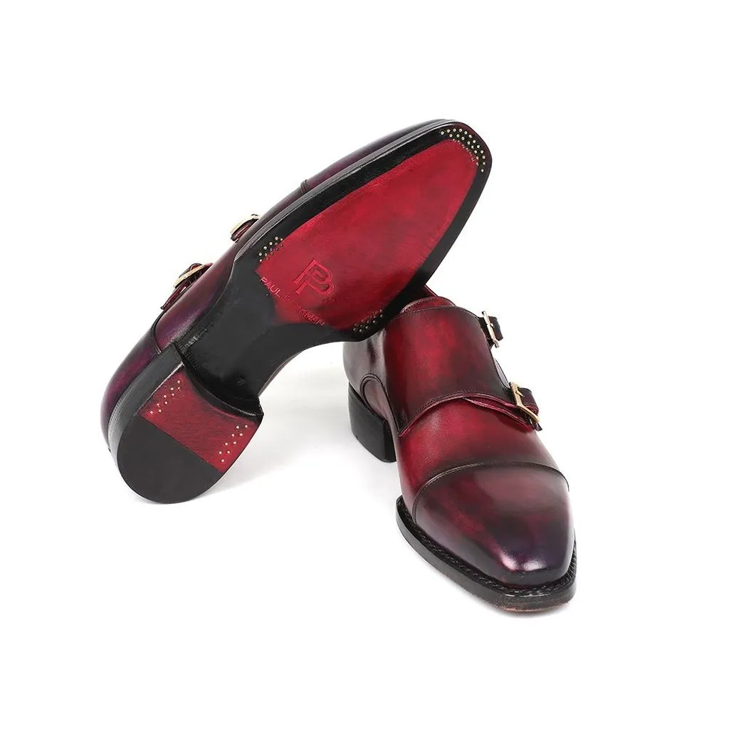 Paul Parkman Triple Leather Sole Hand-Welted Cap Toe Monkstraps (ID#LX77MNK)