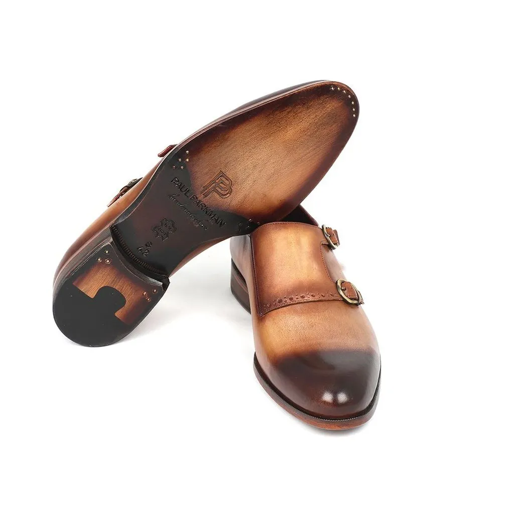 Paul Parkman Two Tone Double Monkstrap Shoes (ID#HT54-CML)
