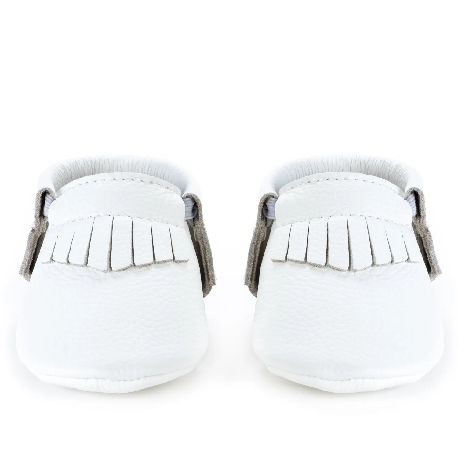 Pearl White Baby Moccasins