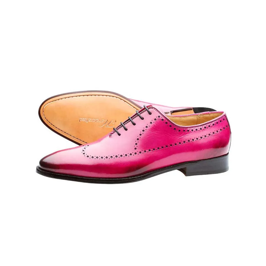Pink Longwing Punched Oxfords