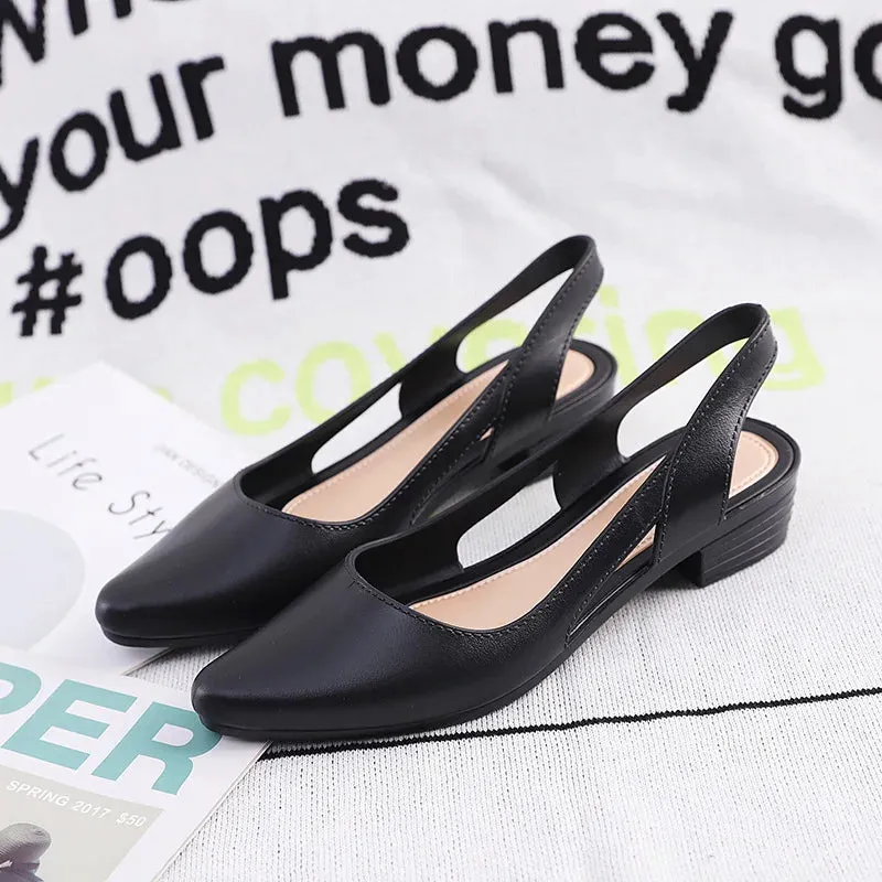 Pointed Toe Low Heel Sandal Flats