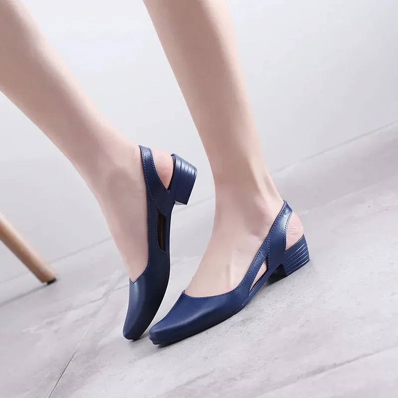 Pointed Toe Low Heel Sandal Flats