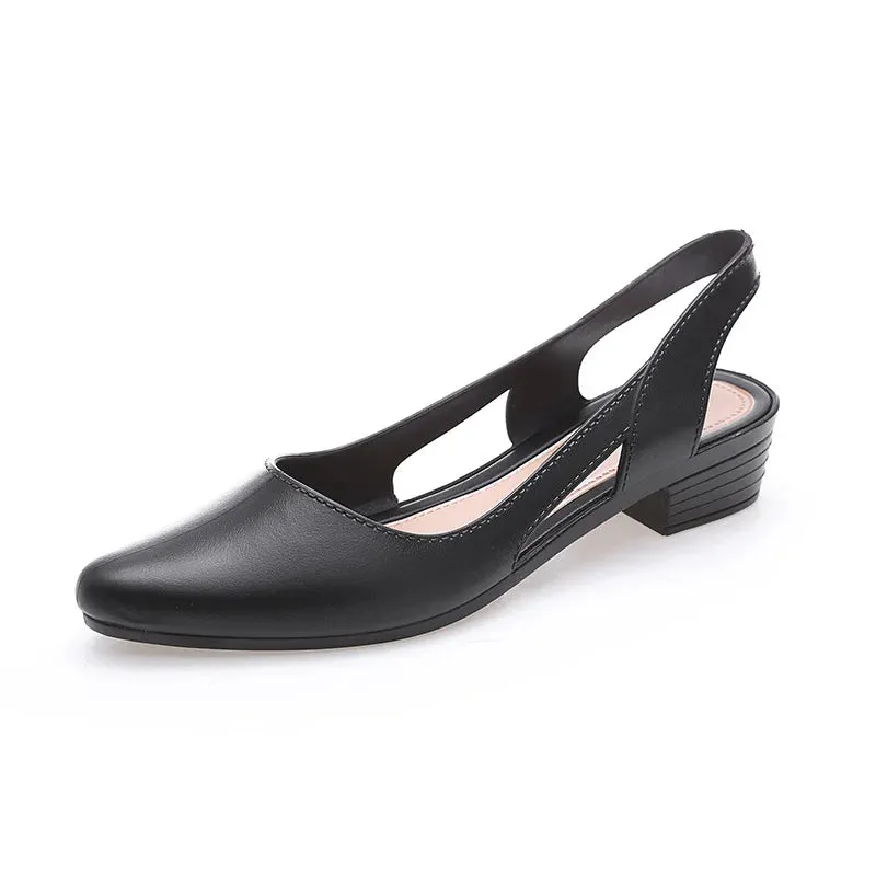 Pointed Toe Low Heel Sandal Flats