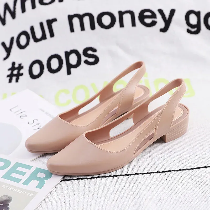 Pointed Toe Low Heel Sandal Flats