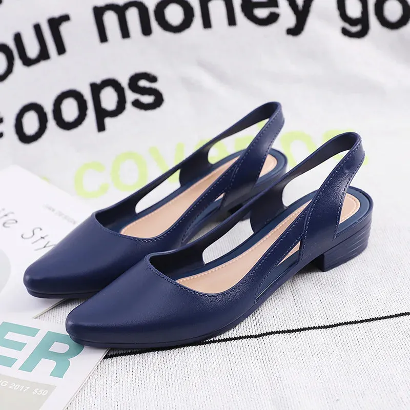 Pointed Toe Low Heel Sandal Flats
