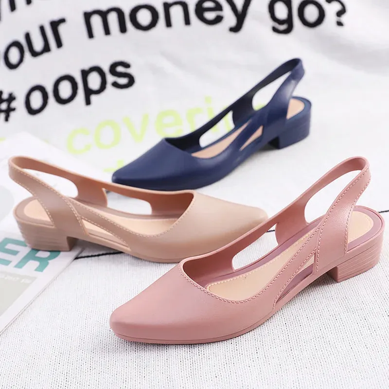 Pointed Toe Low Heel Sandal Flats