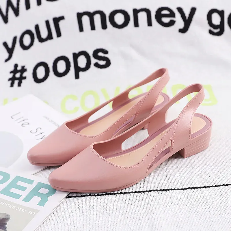 Pointed Toe Low Heel Sandal Flats