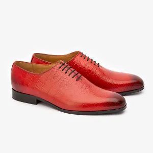 Red Croco Wholecut Oxfords