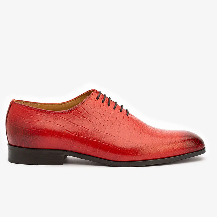 Red Croco Wholecut Oxfords