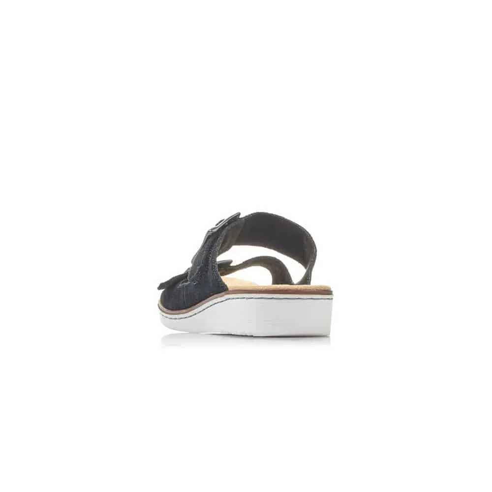 Rieker Women's Wedge Sandals- Black