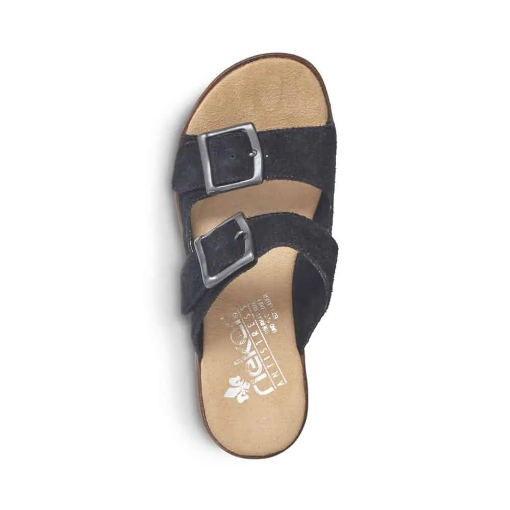 Rieker Women's Wedge Sandals- Black