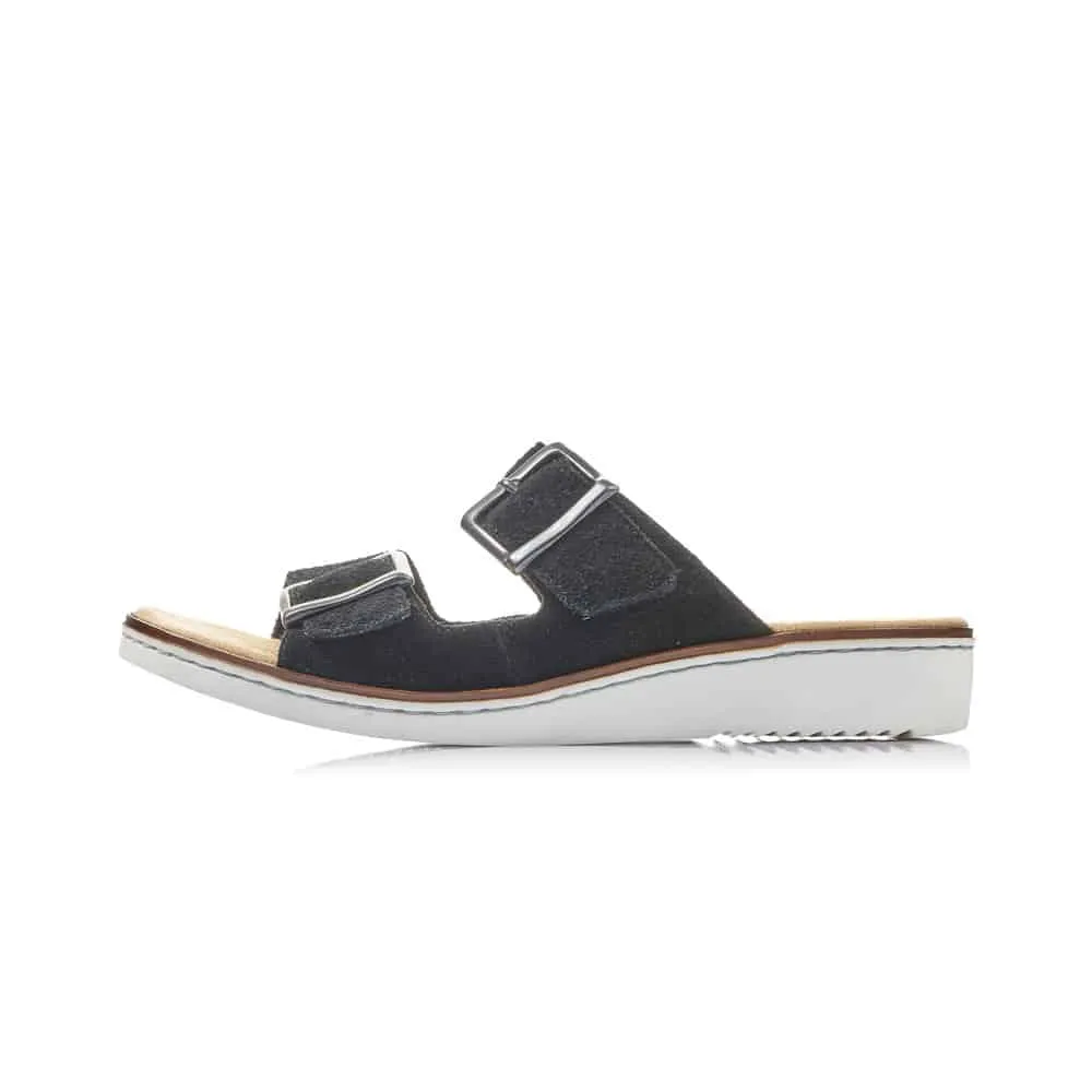 Rieker Women's Wedge Sandals- Black