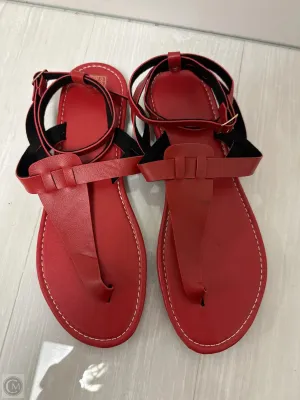 Sandals Flats By Clothes Mentor In Red, Size: 11.5