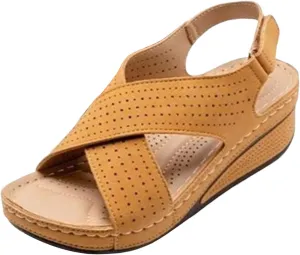 Sandals Women's Shoes Plantar Fasciitis Comfort Wedge Open Toe Ankle Strap Wide Fit Cushion Sandals Women