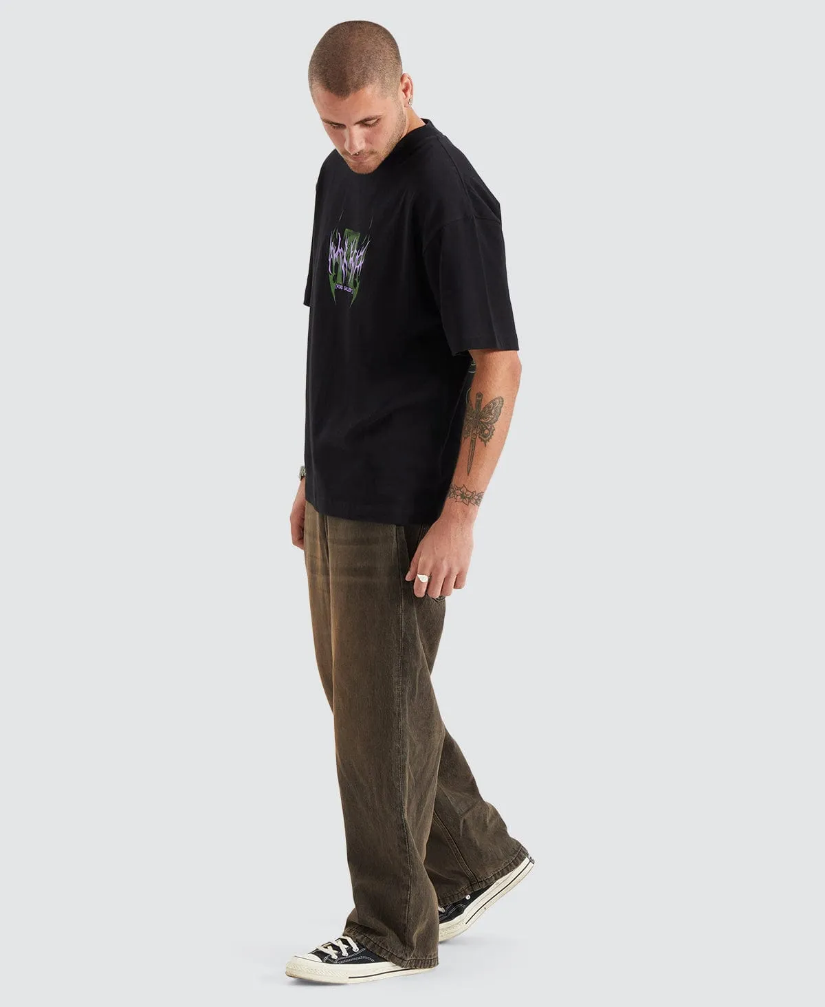 Sharp Extra Heavy Street Fit T-Shirt Jet Black