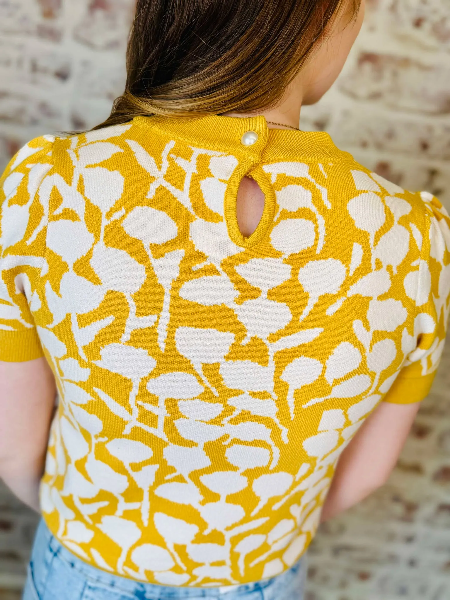 Short Sleeve Mustard Sweater
