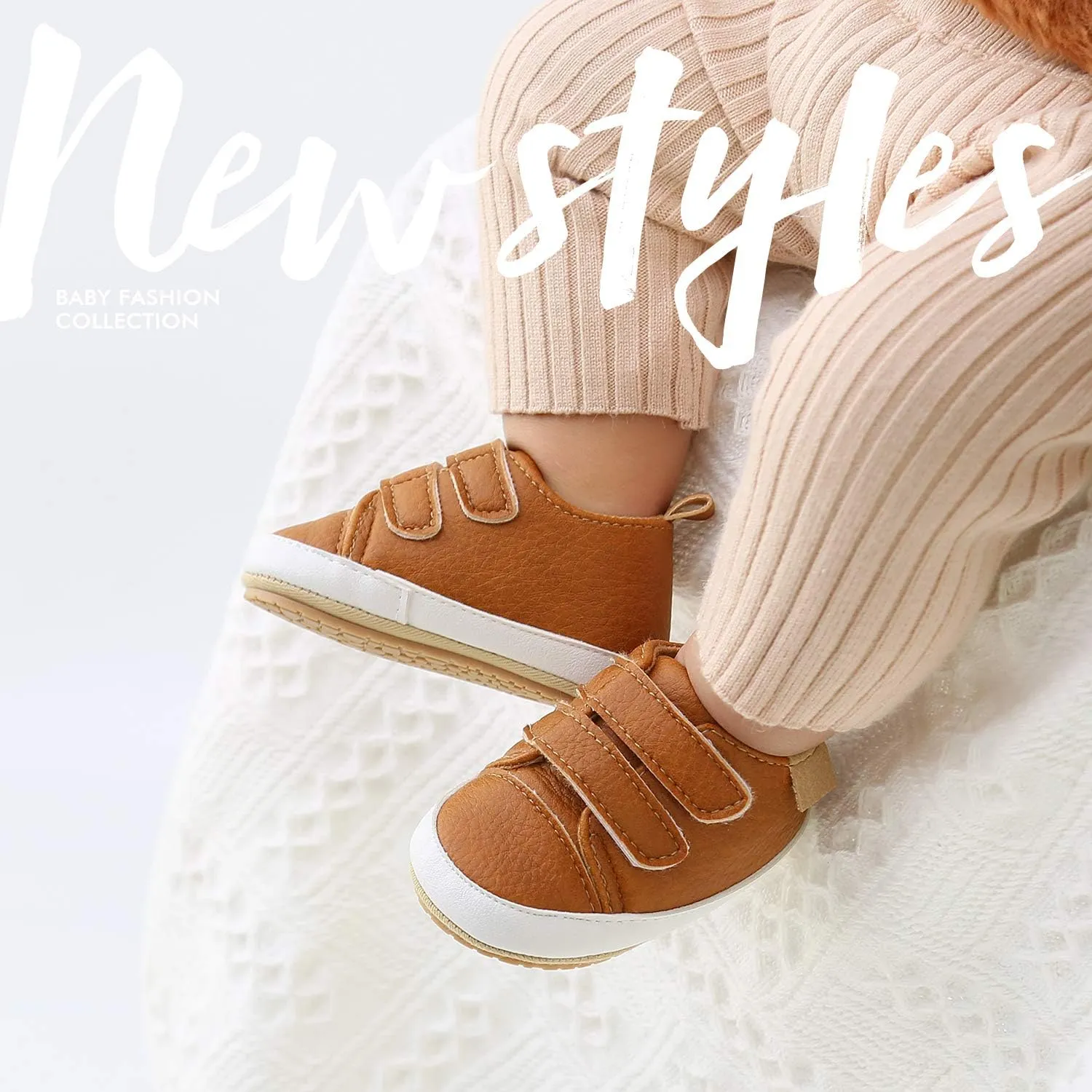 SOFMUO Baby Boys Girls High Top Ankle PU Leather Sneakers Soft Rubber Sole Infant Moccasins Newborn Oxford Loafers Anti-Slip Toddler Wedding Uniform Dress Shoes
