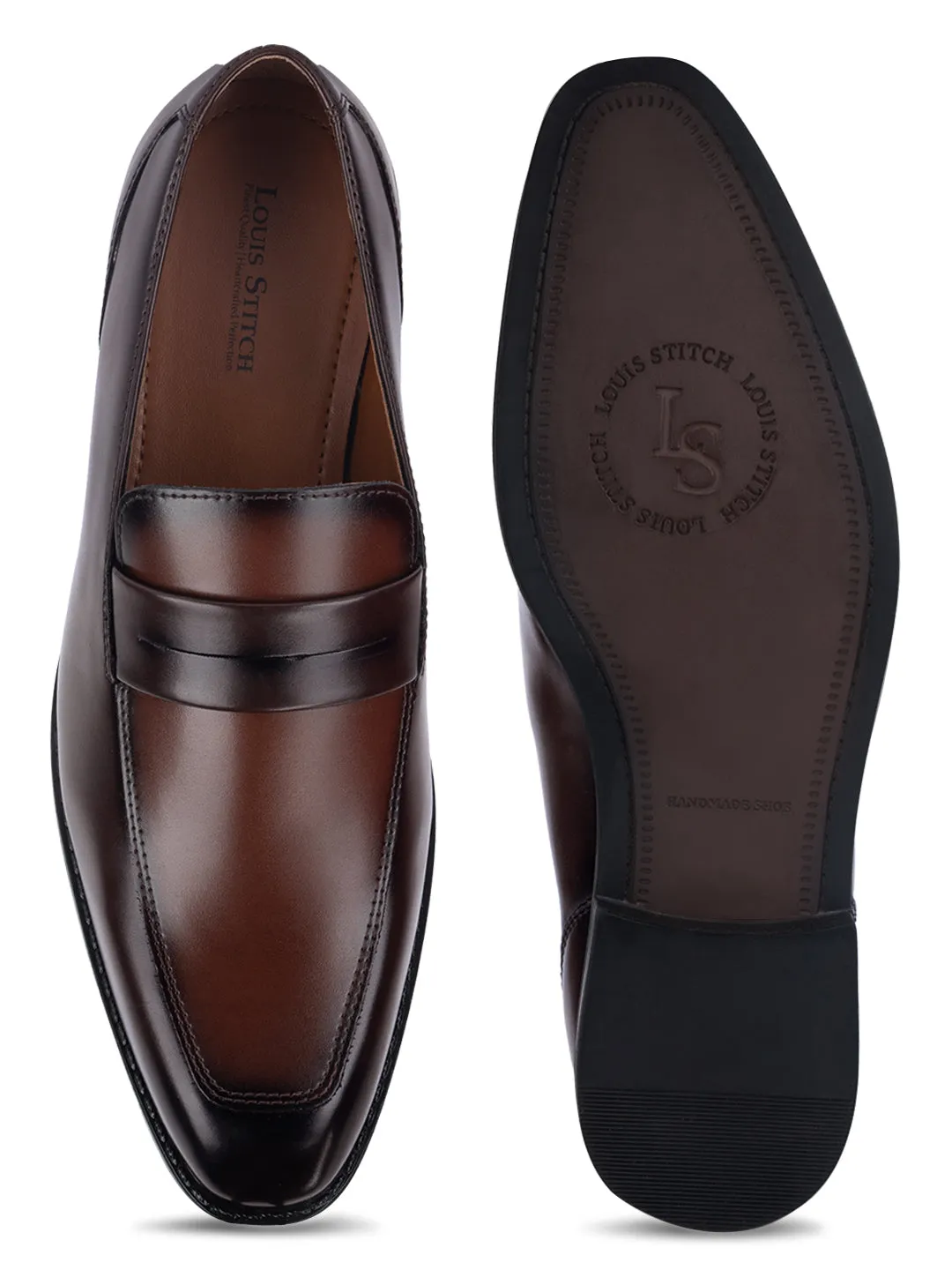 Tan Dual Shade Moccasins Slipons for Men