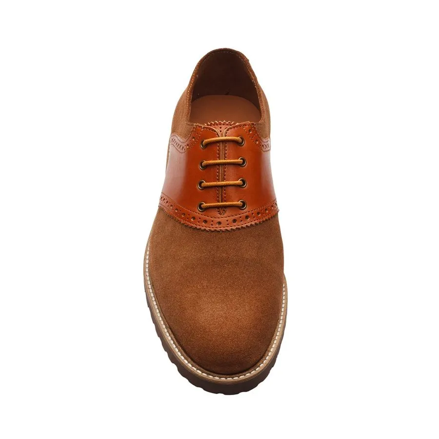 Tan Suede Lightweight Combination Saddle Oxfords