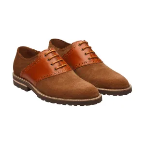 Tan Suede Lightweight Combination Saddle Oxfords