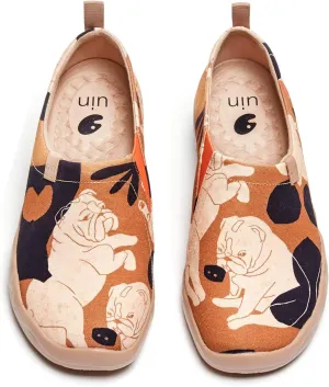 UIN Men's Walking Travel Shoes Slip On Canvas Casual Loafers Lightweight Comfort Fashion Sneaker Happy Doggies