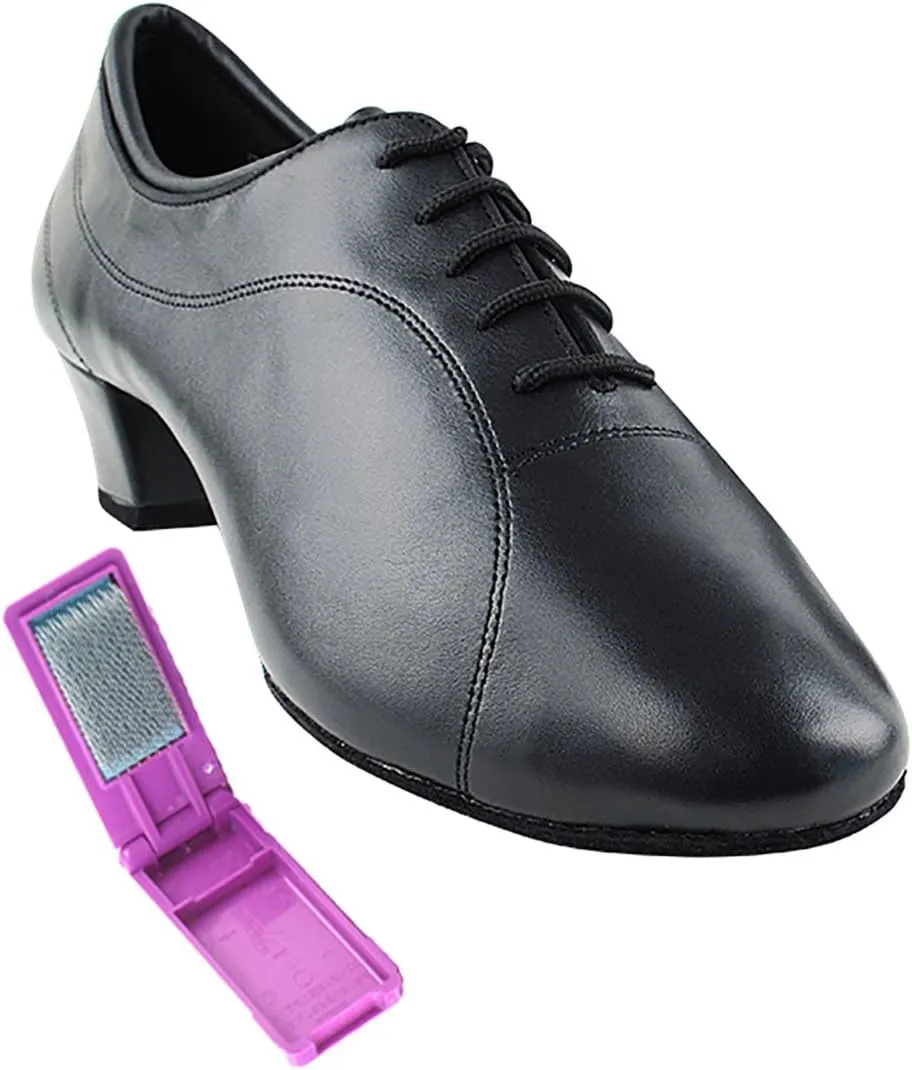Very Fine Dance Shoes - Mens Latin, Rhythm, Waltz Ballroom Dance Shoes - CD9316-1.5-inch Heel and Foldable Brush Bundle