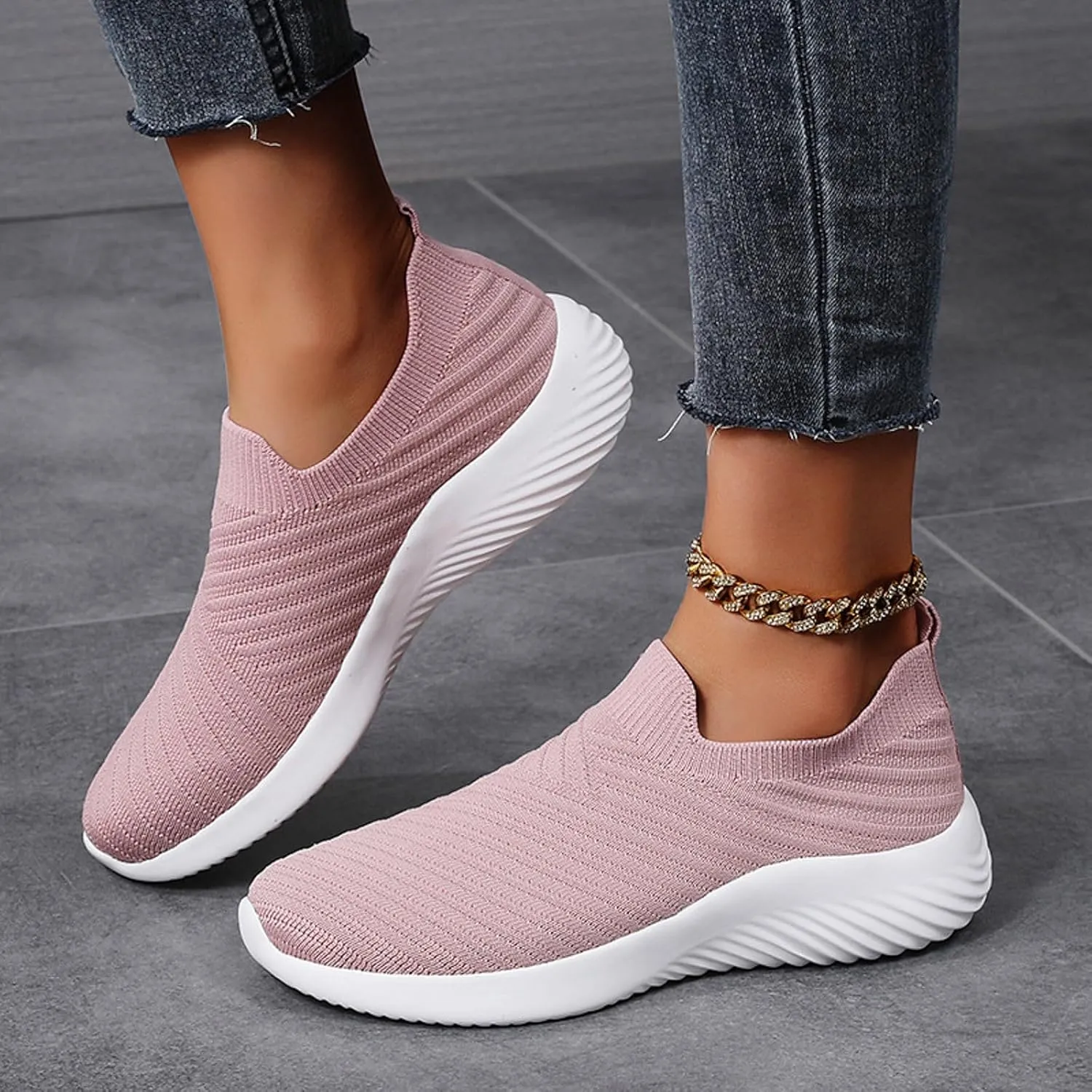 Walking Shoes Women Slip On Casual Comfortable Lightweight Breathable Mesh Sock Athletic Workout Tennis Running Sneakers