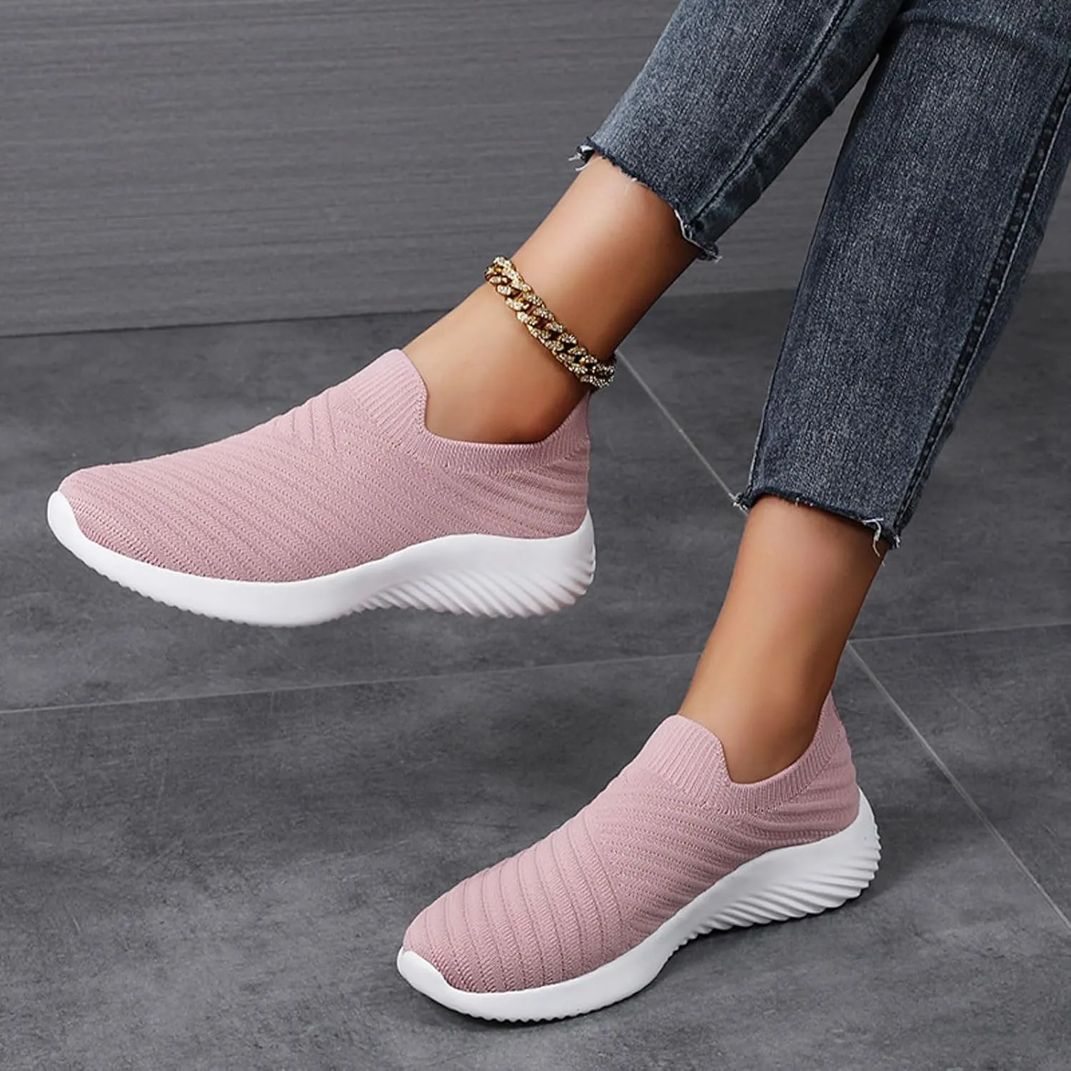 Walking Shoes Women Slip On Casual Comfortable Lightweight Breathable Mesh Sock Athletic Workout Tennis Running Sneakers