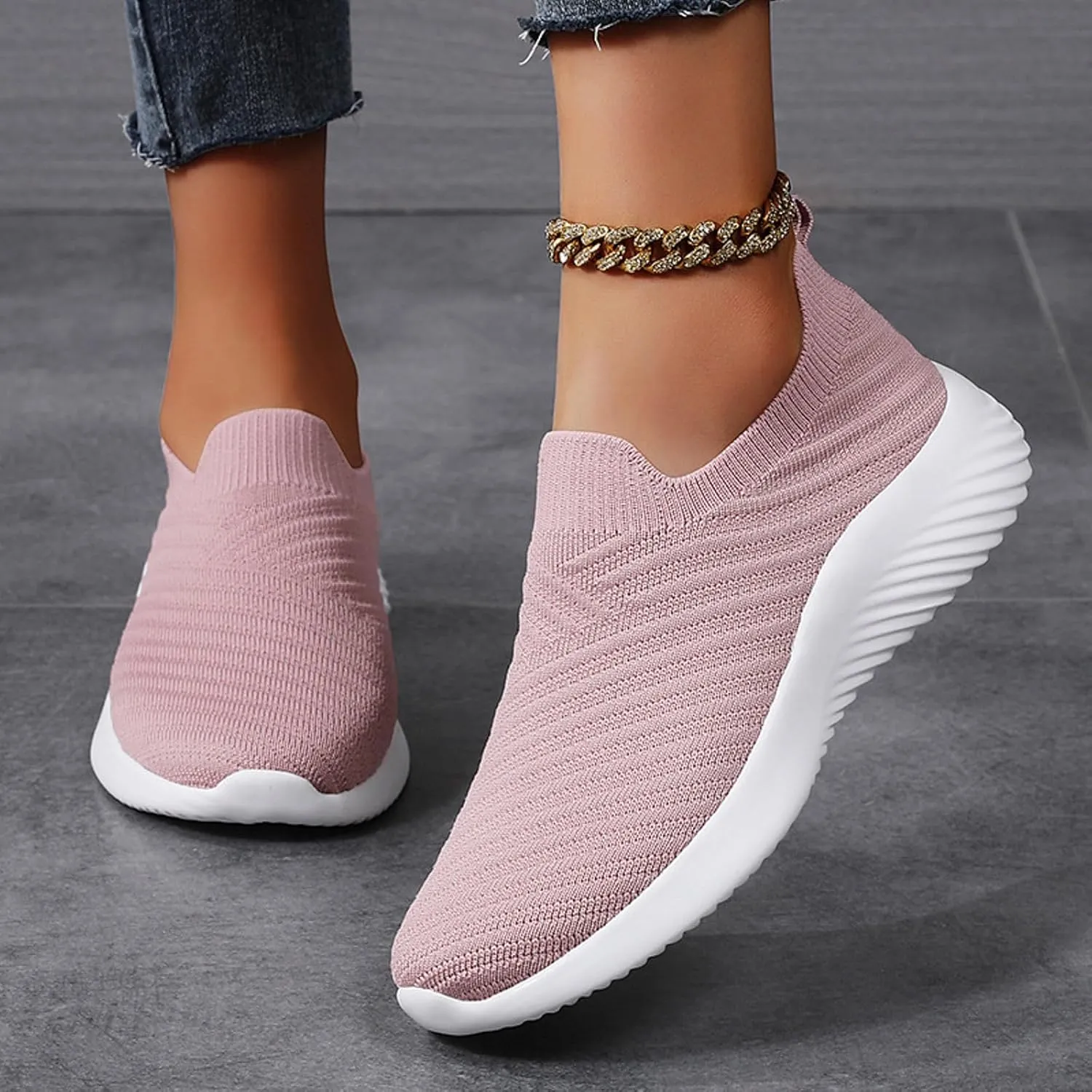 Walking Shoes Women Slip On Casual Comfortable Lightweight Breathable Mesh Sock Athletic Workout Tennis Running Sneakers