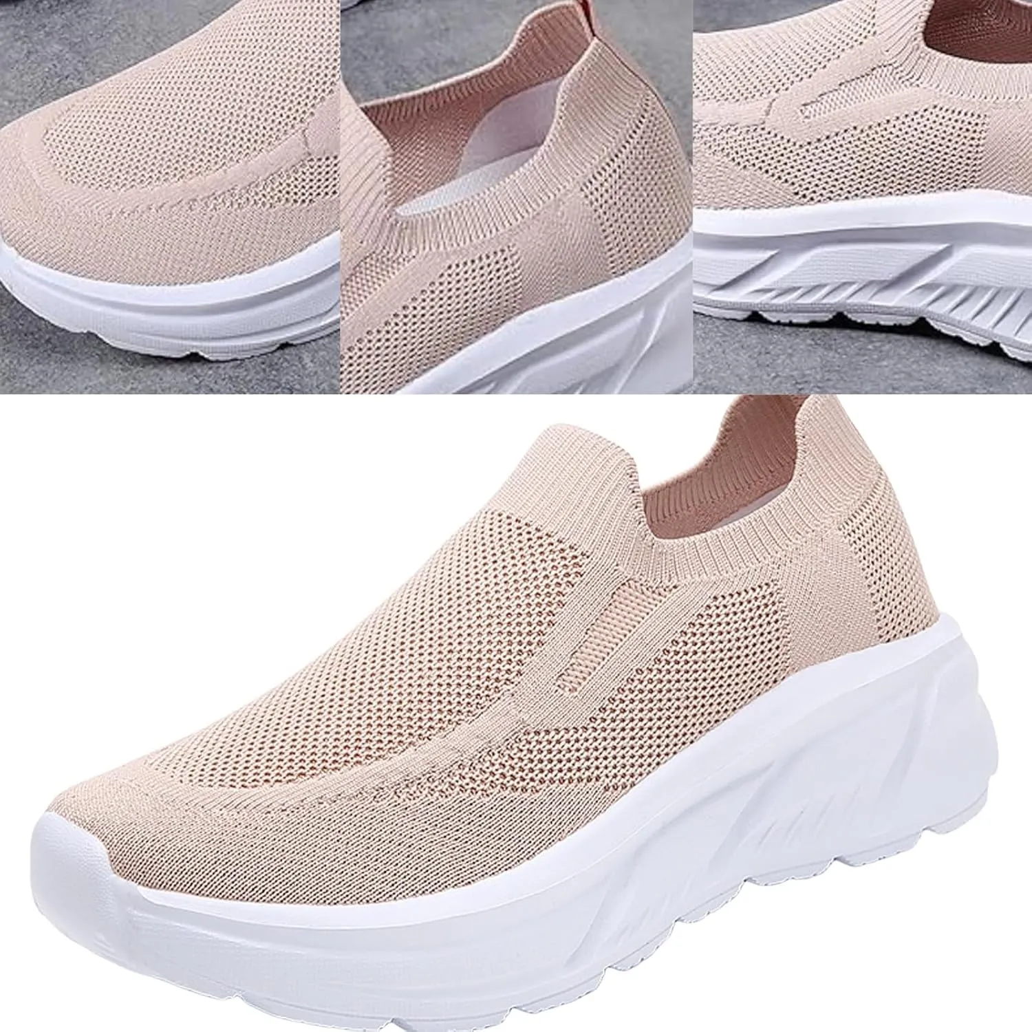Walking Shoes Women Slip On Sneakers Casual Comfortable Mesh Breathable Tennis Shoes Non Slip Workout Athletic Shoes