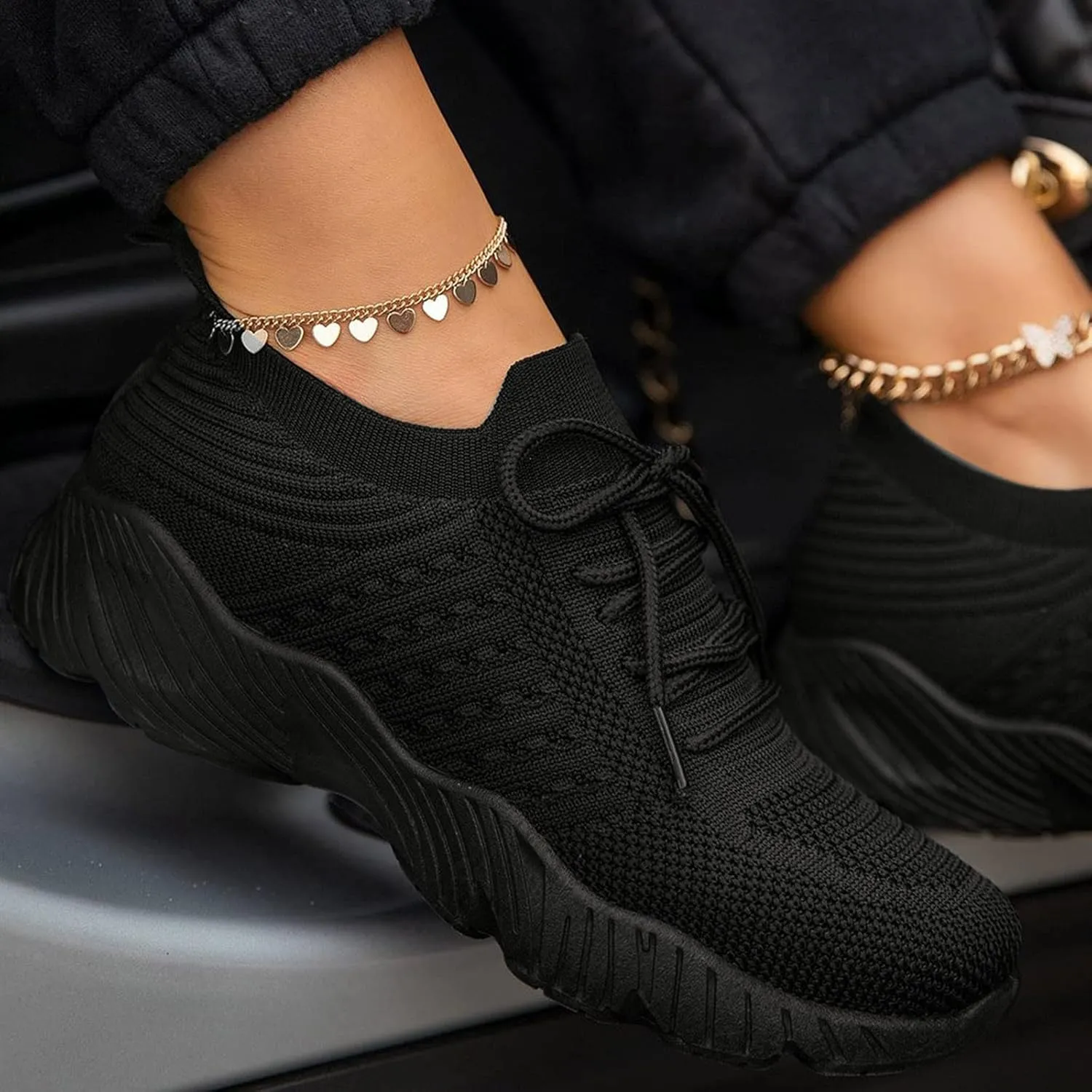 Women's Fashion Sneakers Casual Slip On Sneakers Mesh Breathable Womens Walking Shoes Comfortable Hiking Running Shoes Non Slip Lightweight Lace-up Walking Sneakers Work Workout Gym Travel