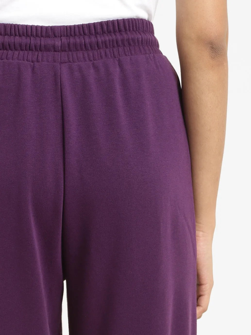 Women's High Rise Purple Regular Fit Joggers