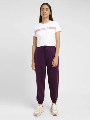 Women's High Rise Purple Regular Fit Joggers