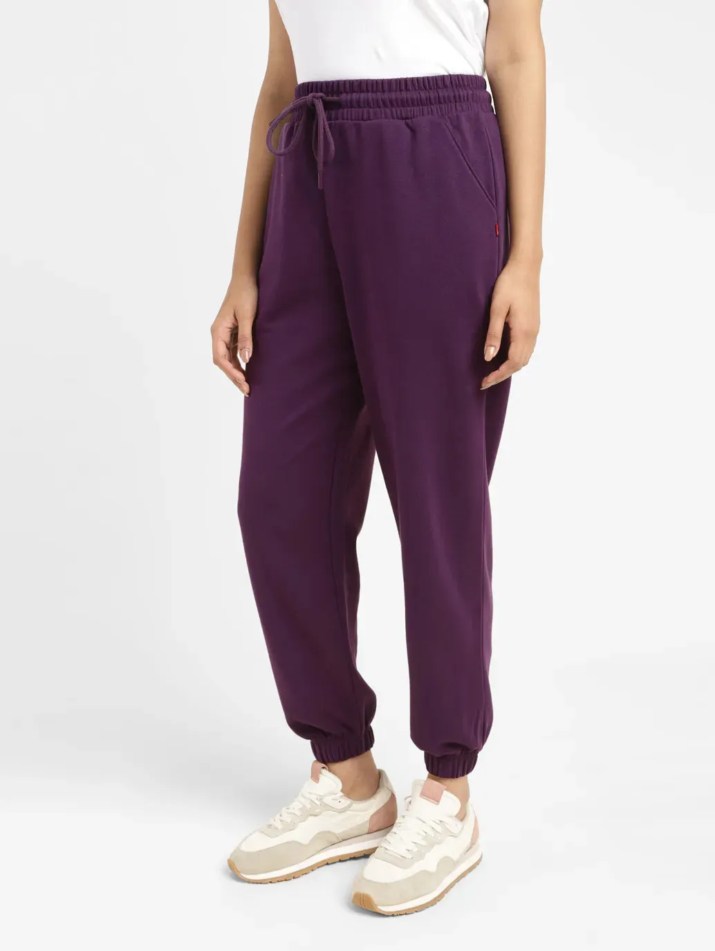 Women's High Rise Purple Regular Fit Joggers