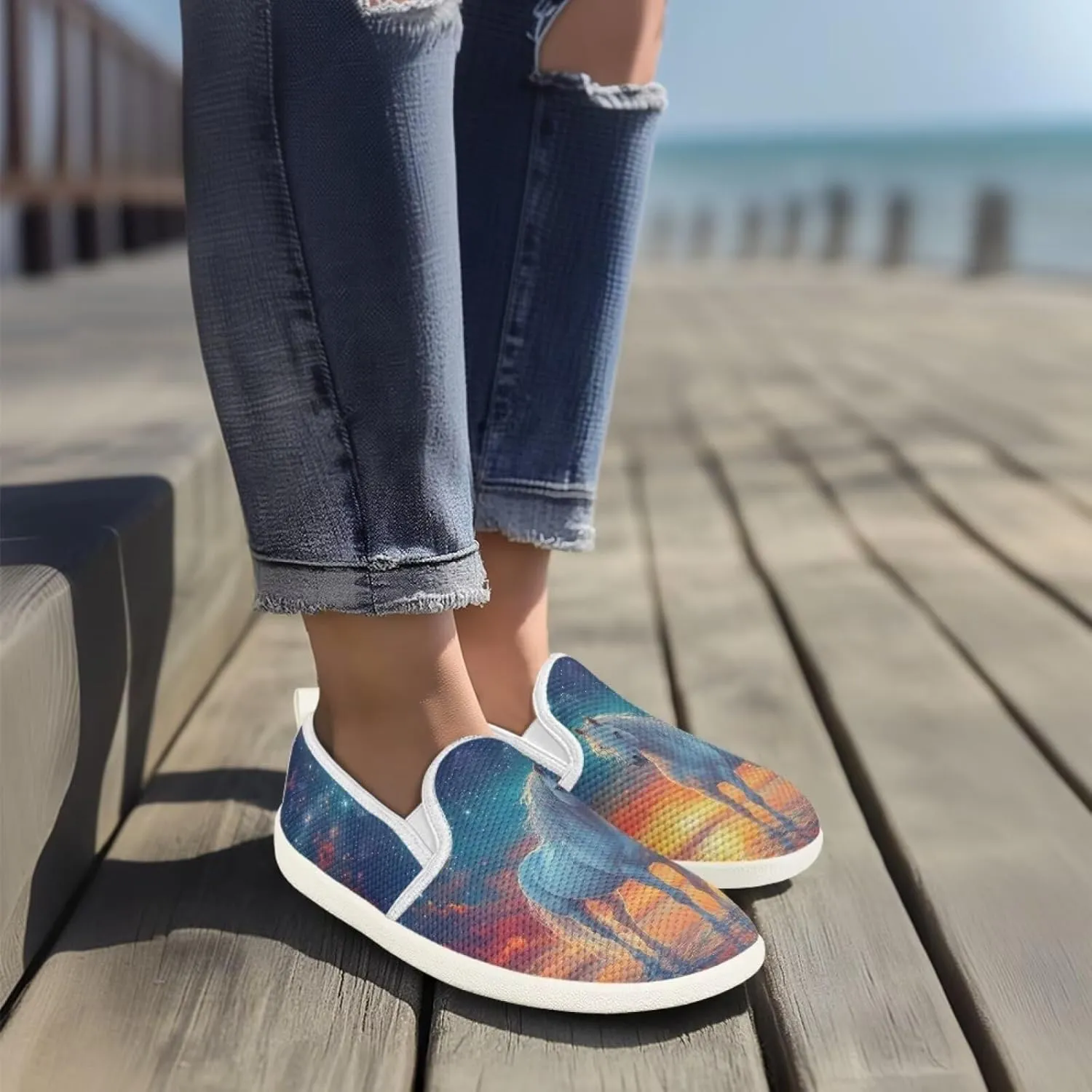 Women's Horse Driving Shoes Work Flats Loafers Mesh Tennis Shoes Walking Office Business Loafer