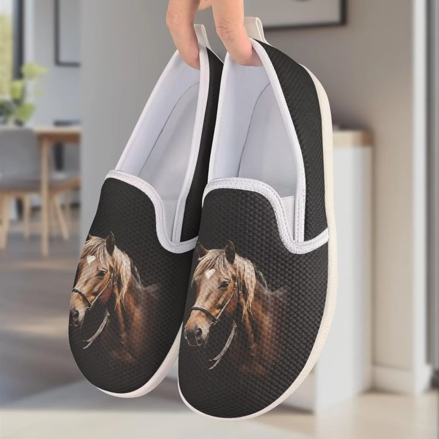 Women's Horse Driving Shoes Work Flats Loafers Mesh Tennis Shoes Walking Office Business Loafer