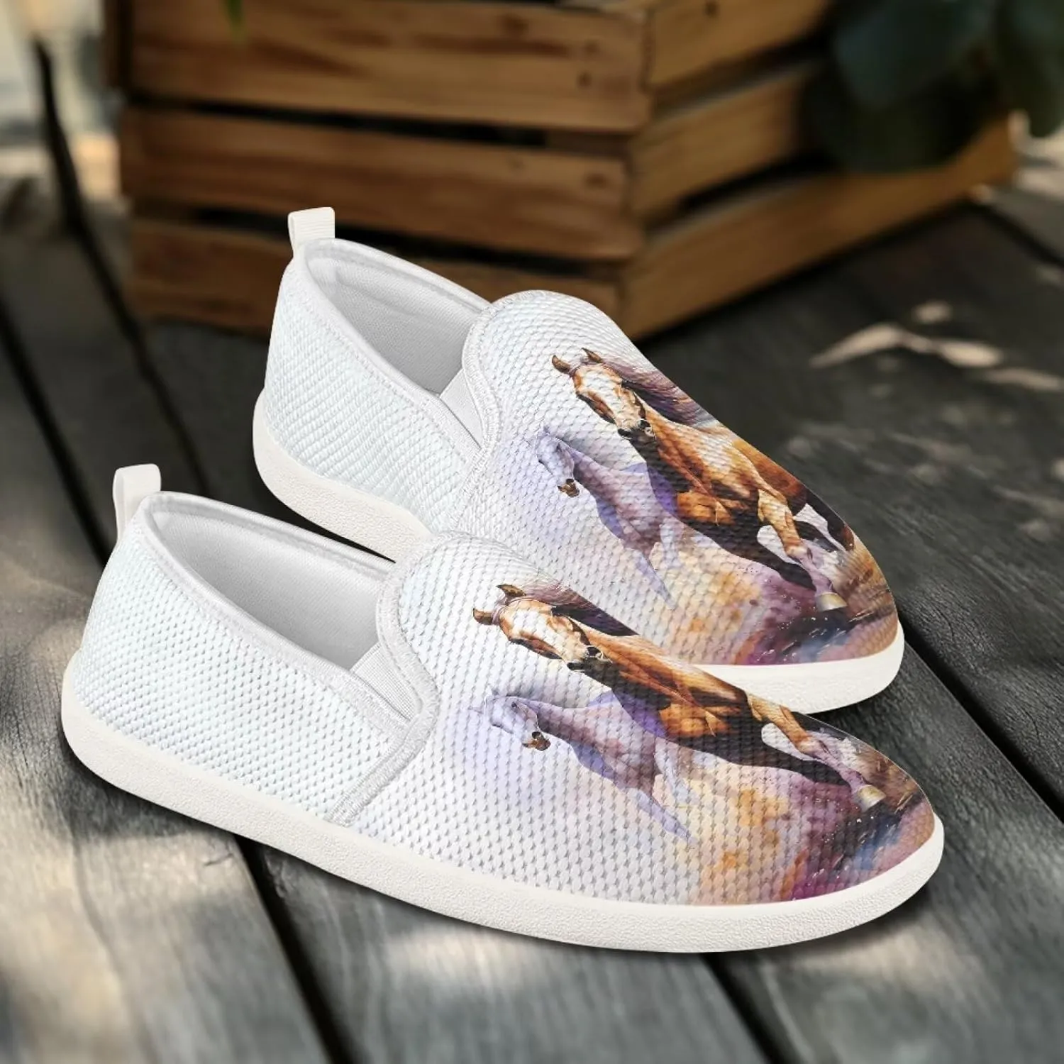 Women's Horse Driving Shoes Work Flats Loafers Mesh Tennis Shoes Walking Office Business Loafer