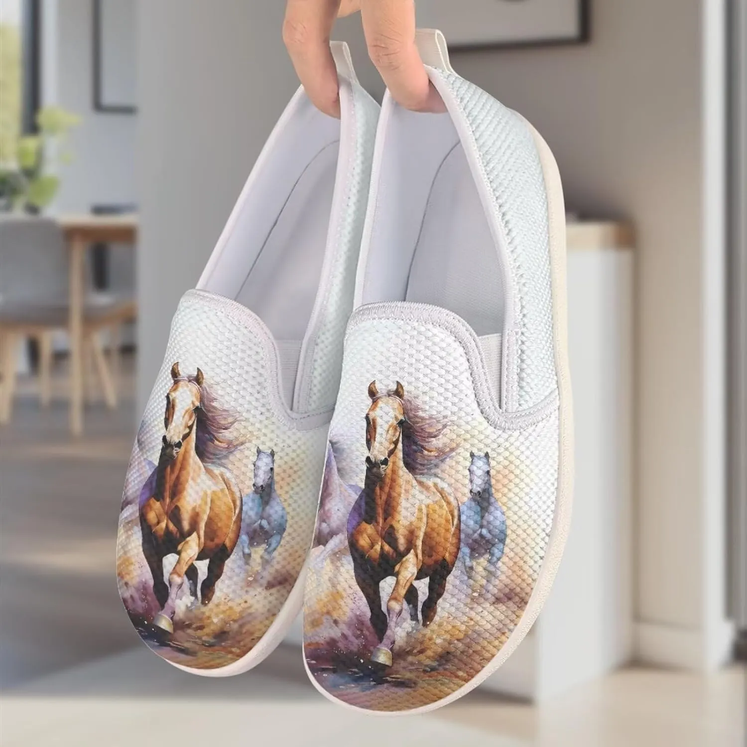 Women's Horse Driving Shoes Work Flats Loafers Mesh Tennis Shoes Walking Office Business Loafer