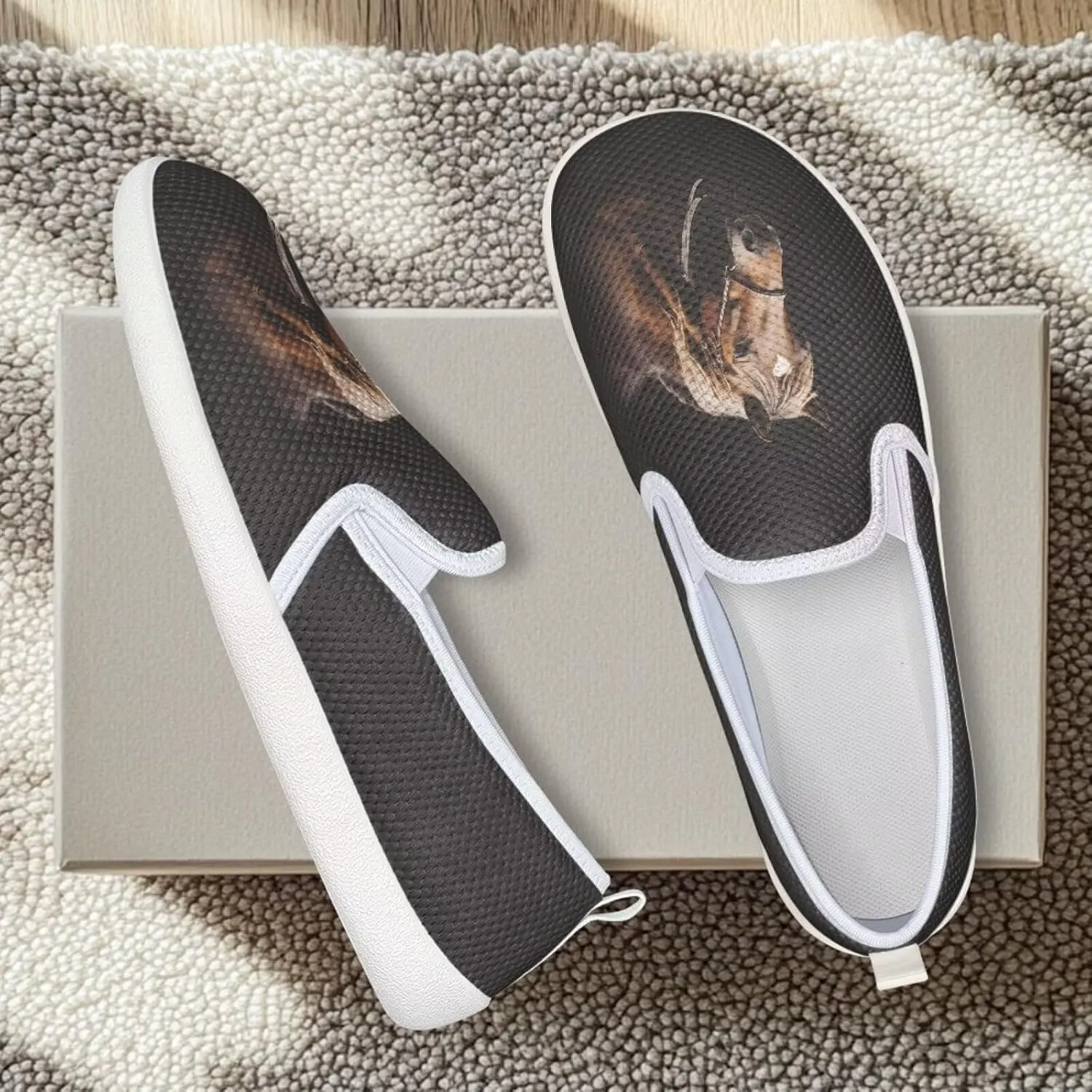 Women's Horse Driving Shoes Work Flats Loafers Mesh Tennis Shoes Walking Office Business Loafer