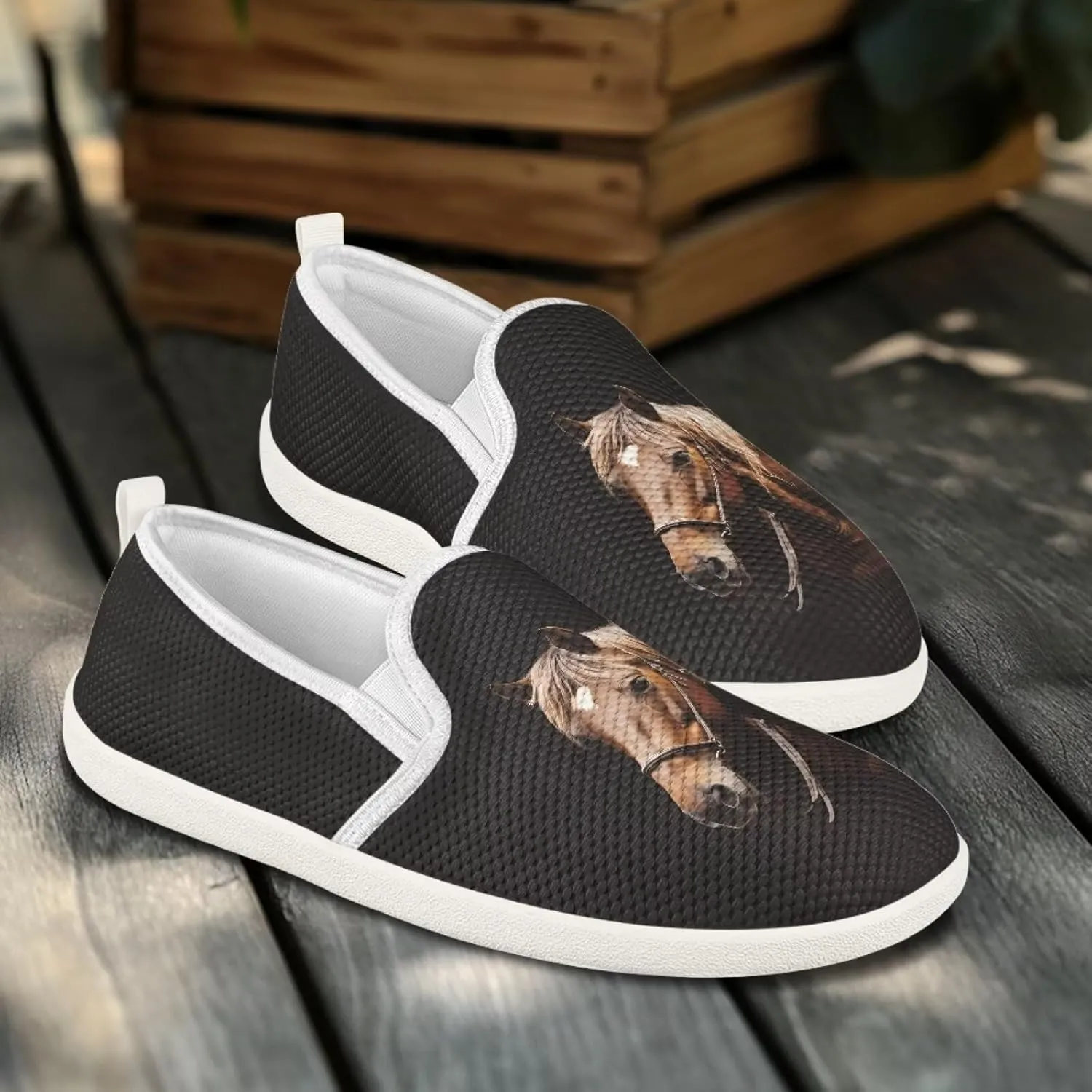 Women's Horse Driving Shoes Work Flats Loafers Mesh Tennis Shoes Walking Office Business Loafer