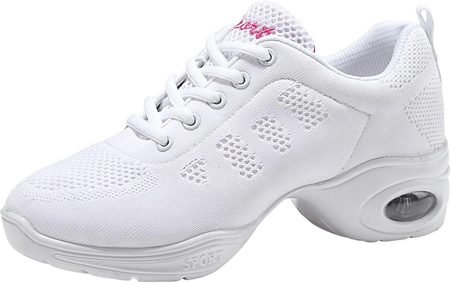 Women's Jazz Shoes Dance Trainers Lace Up Cushion Breathable Ladies Split Sole Dance Sneakers Platform Shoes