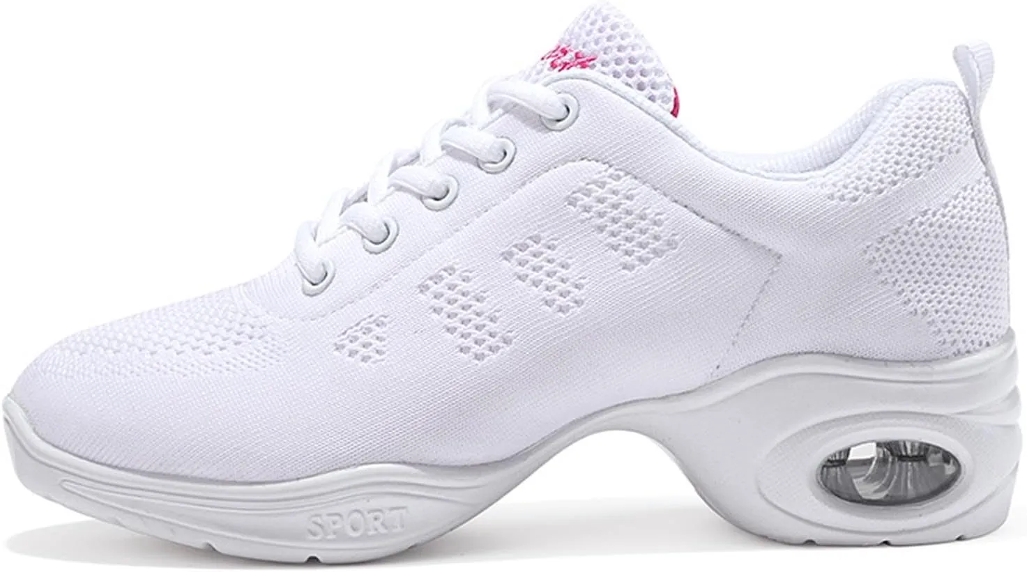 Women's Jazz Shoes Dance Trainers Lace Up Cushion Breathable Ladies Split Sole Dance Sneakers Platform Shoes