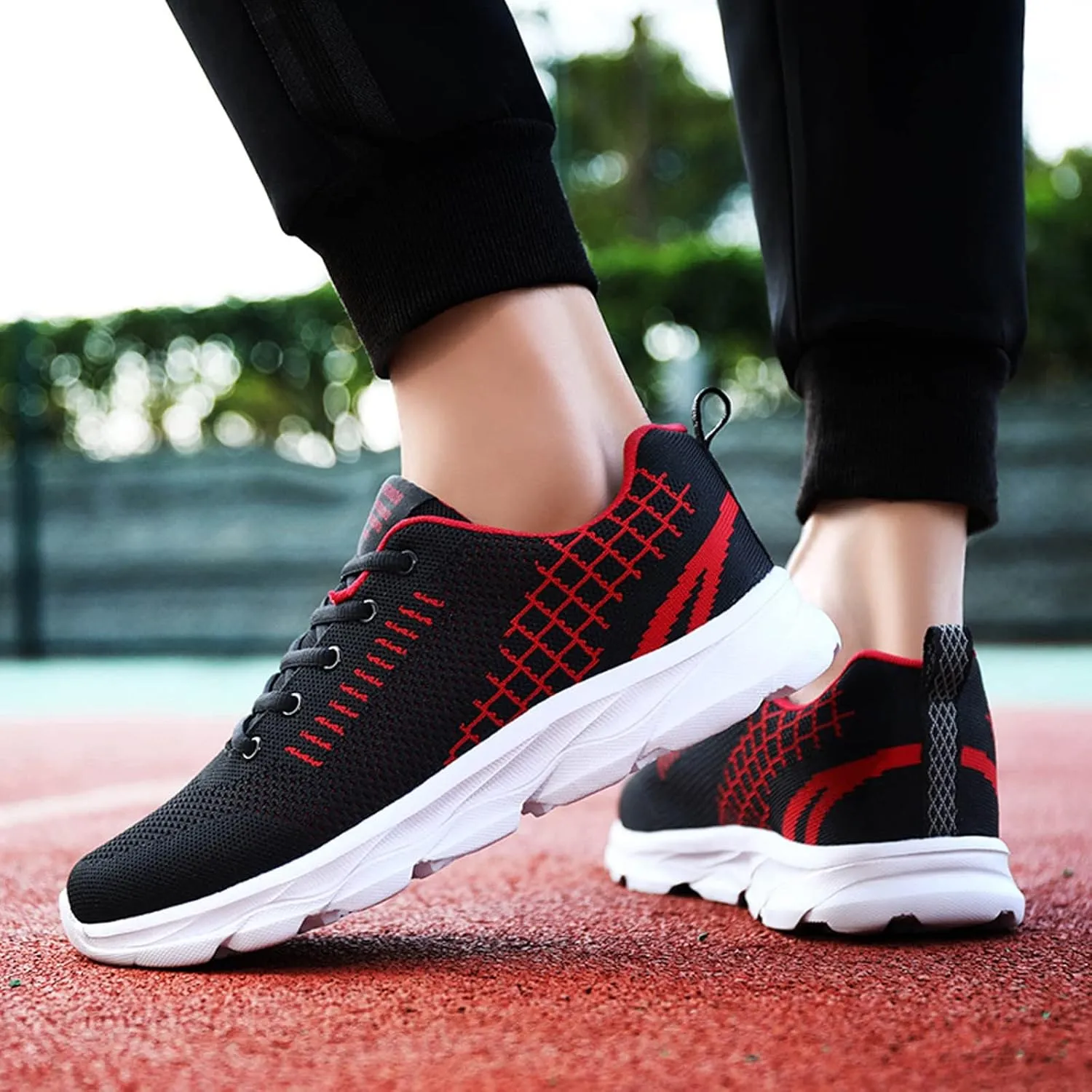 Womens Lace Up Walking Shoes Memory Foam Lightweight Comfort Running Shoes for Men Walking Men's Shoes Casual Brown Sneakers Black Tennis Shoe Cross Trainer Shoe