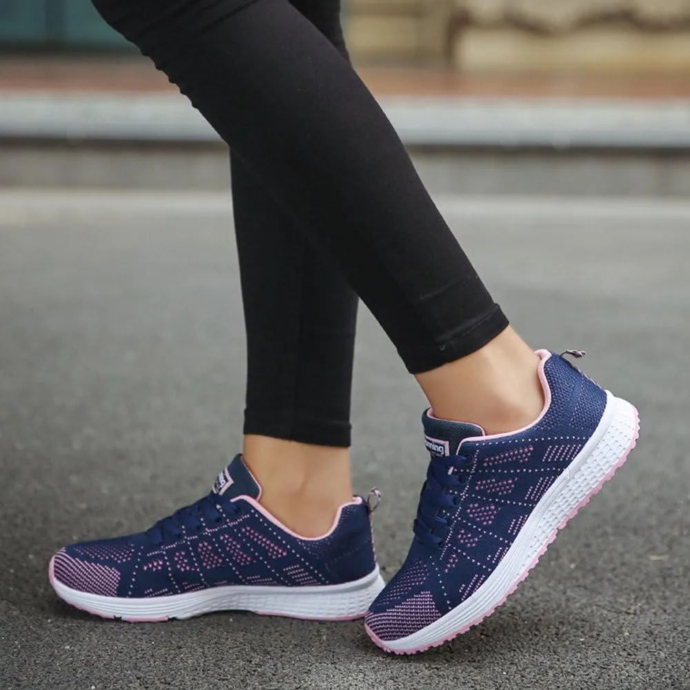 Women's Lace Up Walking Shoes Running Comfortable Tennis Slip On Shoes Women Workout Women's Casual Shoes Walking Sneakers White Tennis Shoe Cross Trainer Shoe