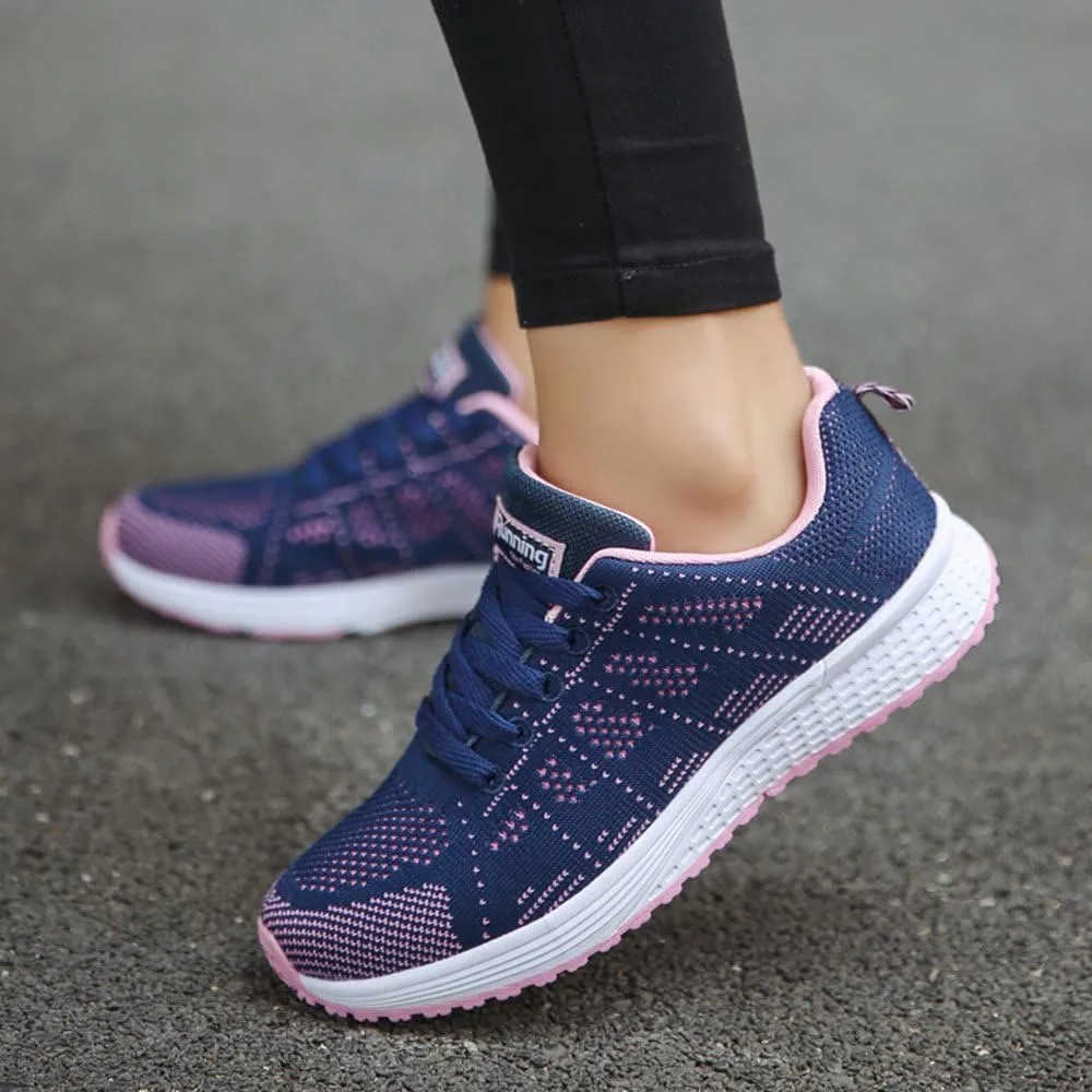 Women's Lace Up Walking Shoes Running Comfortable Tennis Slip On Shoes Women Workout Women's Casual Shoes Walking Sneakers White Tennis Shoe Cross Trainer Shoe