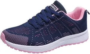 Women's Lace Up Walking Shoes Running Comfortable Tennis Slip On Shoes Women Workout Women's Casual Shoes Walking Sneakers White Tennis Shoe Cross Trainer Shoe