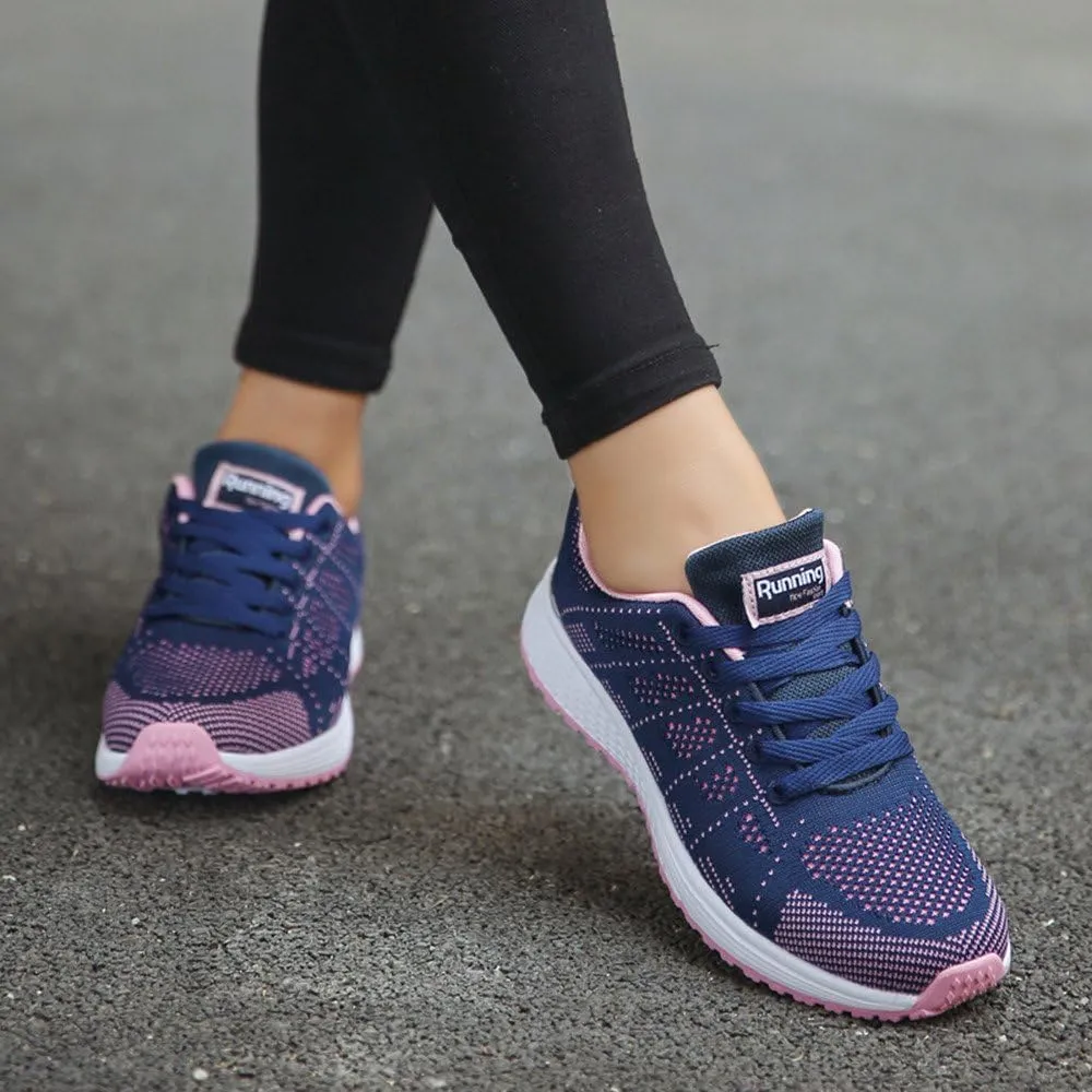 Women's Lace Up Walking Shoes Running Comfortable Tennis Slip On Shoes Women Workout Women's Casual Shoes Walking Sneakers White Tennis Shoe Cross Trainer Shoe