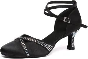 Women's Latin Dance Shoes Closed Toe Performance Tango Salsa Ballroom Shoes,Model D51